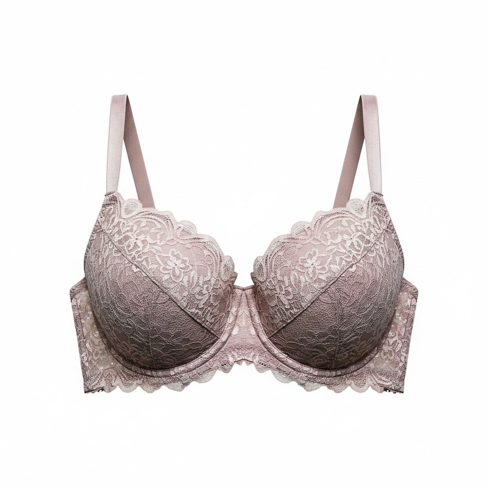 Bali Comfort Revolution Wireless‎ Lace Bra Dusty Rose 2XL DF W591 Full Coverage
